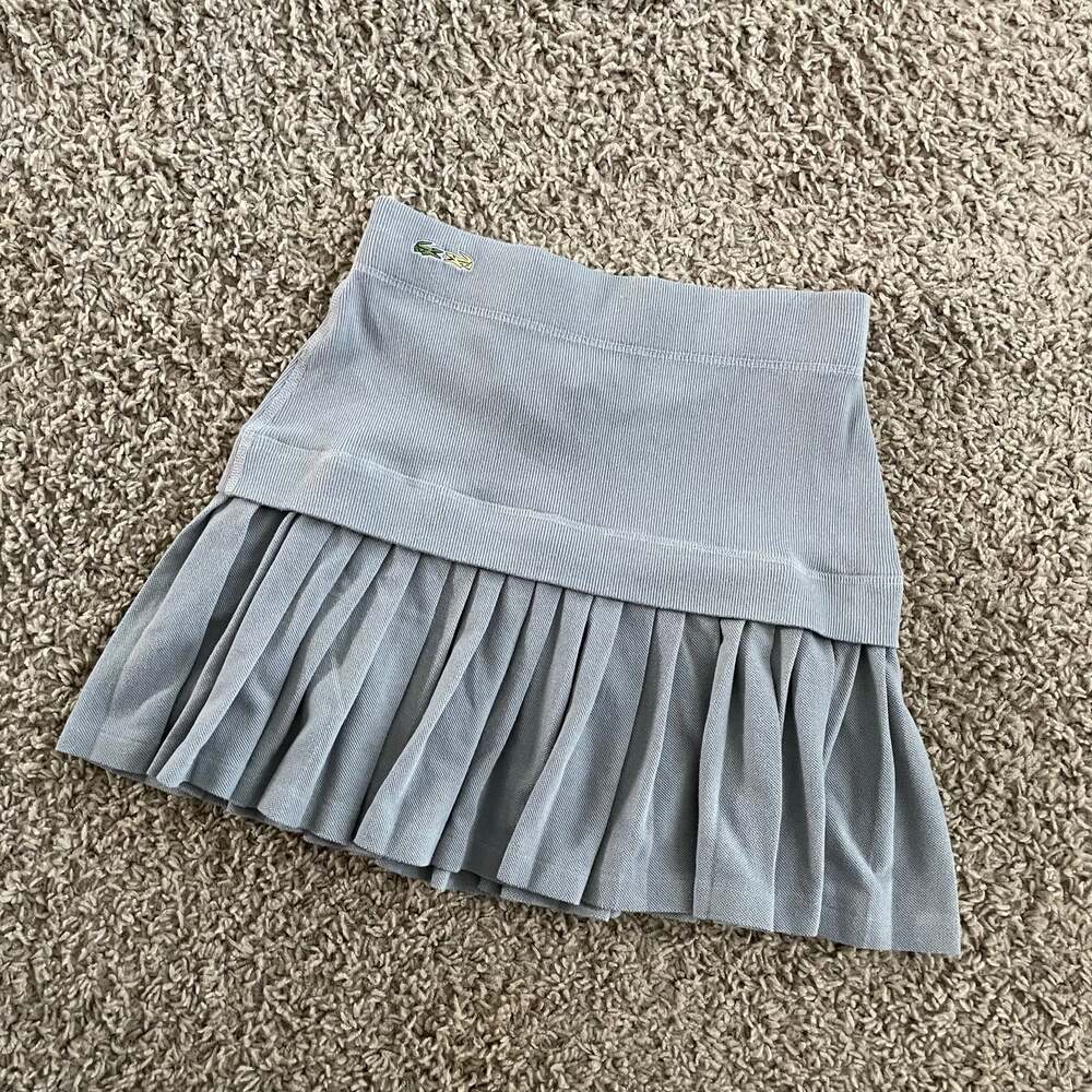 Lacoste x Malandrino RARE Pleated Skirt Sport-Chic Gray Cotton Blend size M